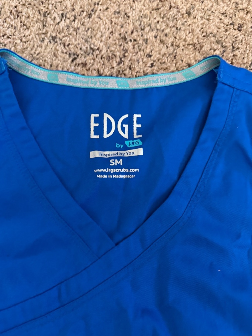 EDGE by JRG Blue Medical Scrub Top